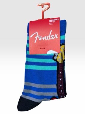 ⭐️ Bundle 5 for $13 • Fender Blue Guitar Striped Women’s Socks